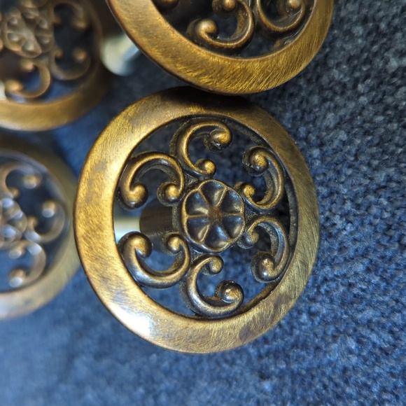 Set of 8 Mid Century Modern Brass Furniture Pulls - Picture 2 of 7